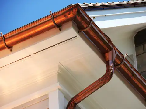 Half-round copper eavestrough profile sample